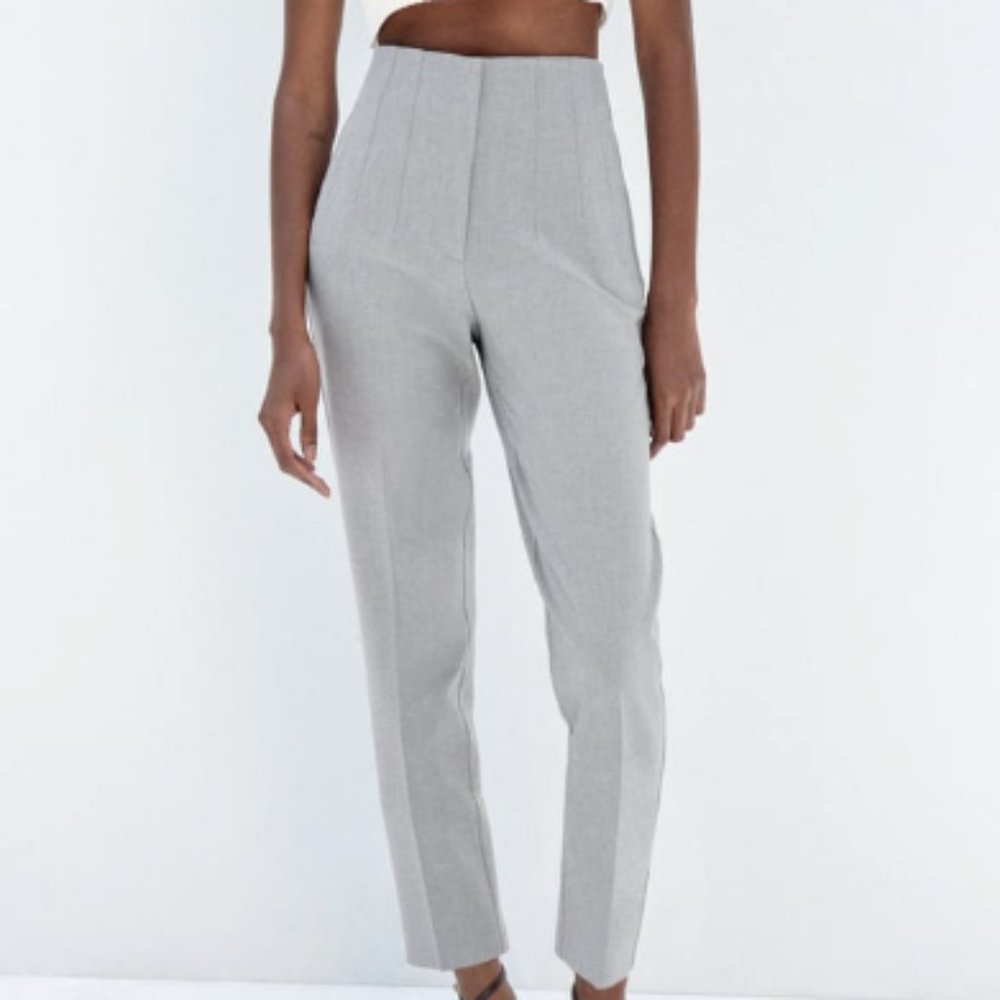 Zara pleated high waisted trousers
